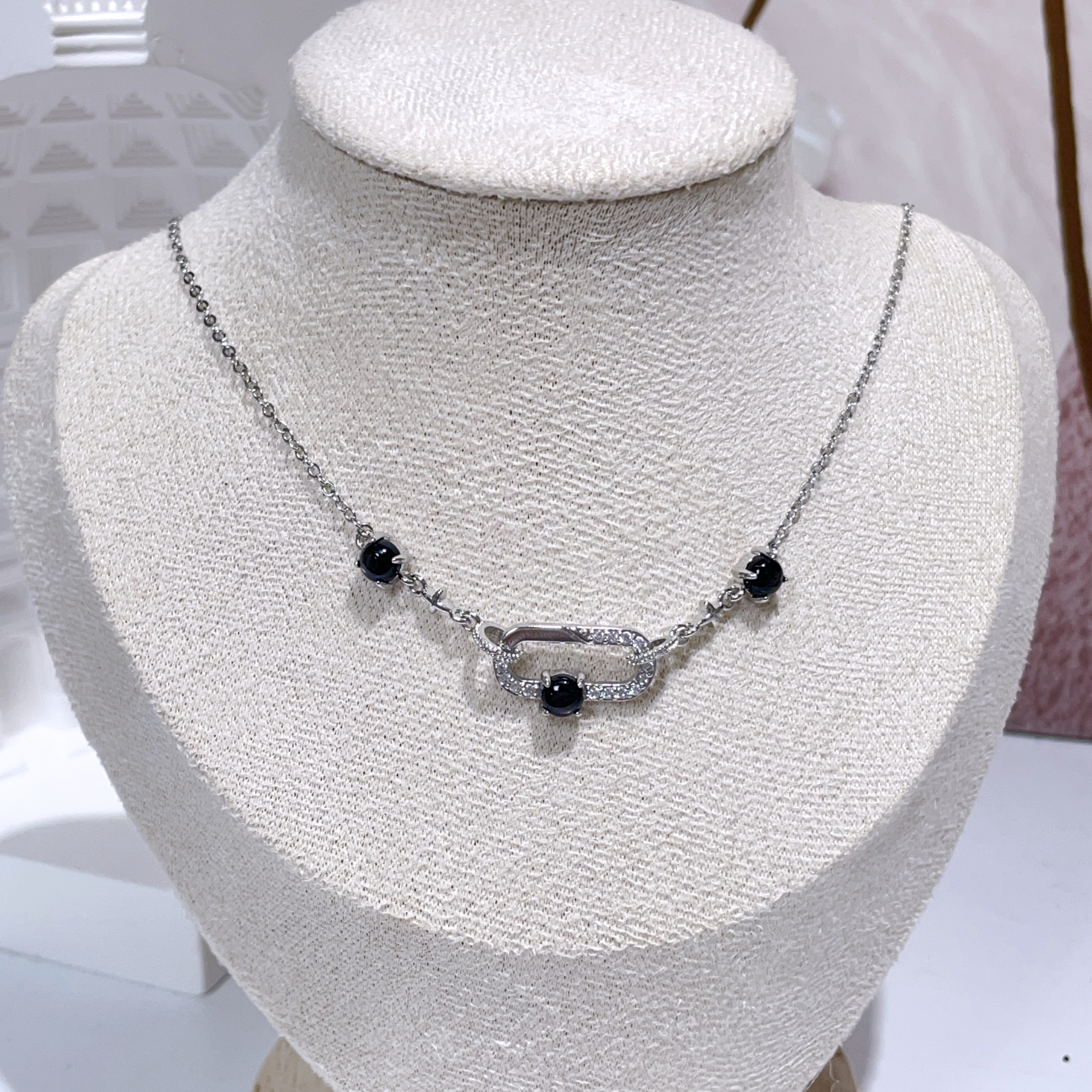 金運石扣扣頸鏈 48-53cm