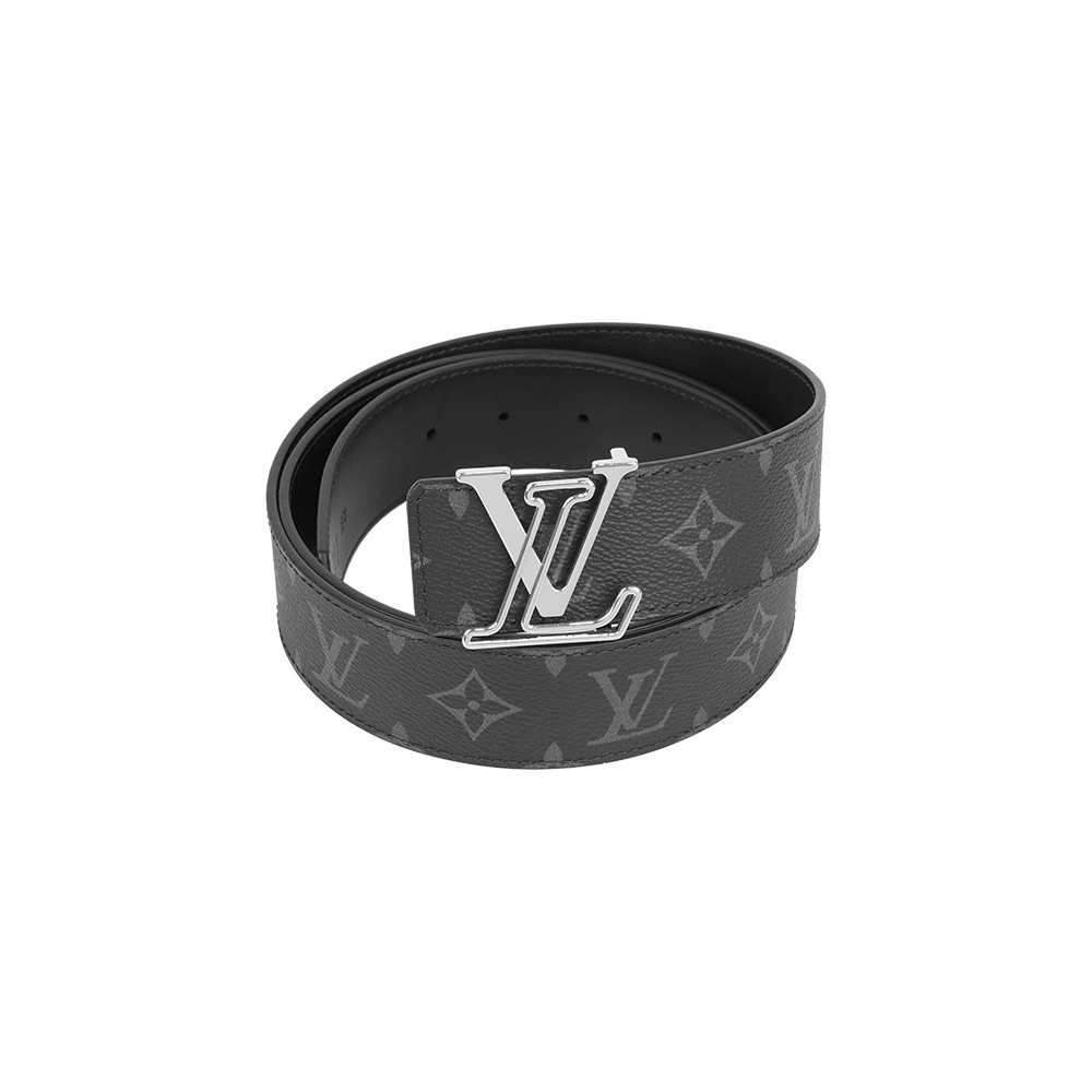 【Louis Vuitton】Line 塗層帆布及皮革雙面可用皮帶 110cm (黑色)