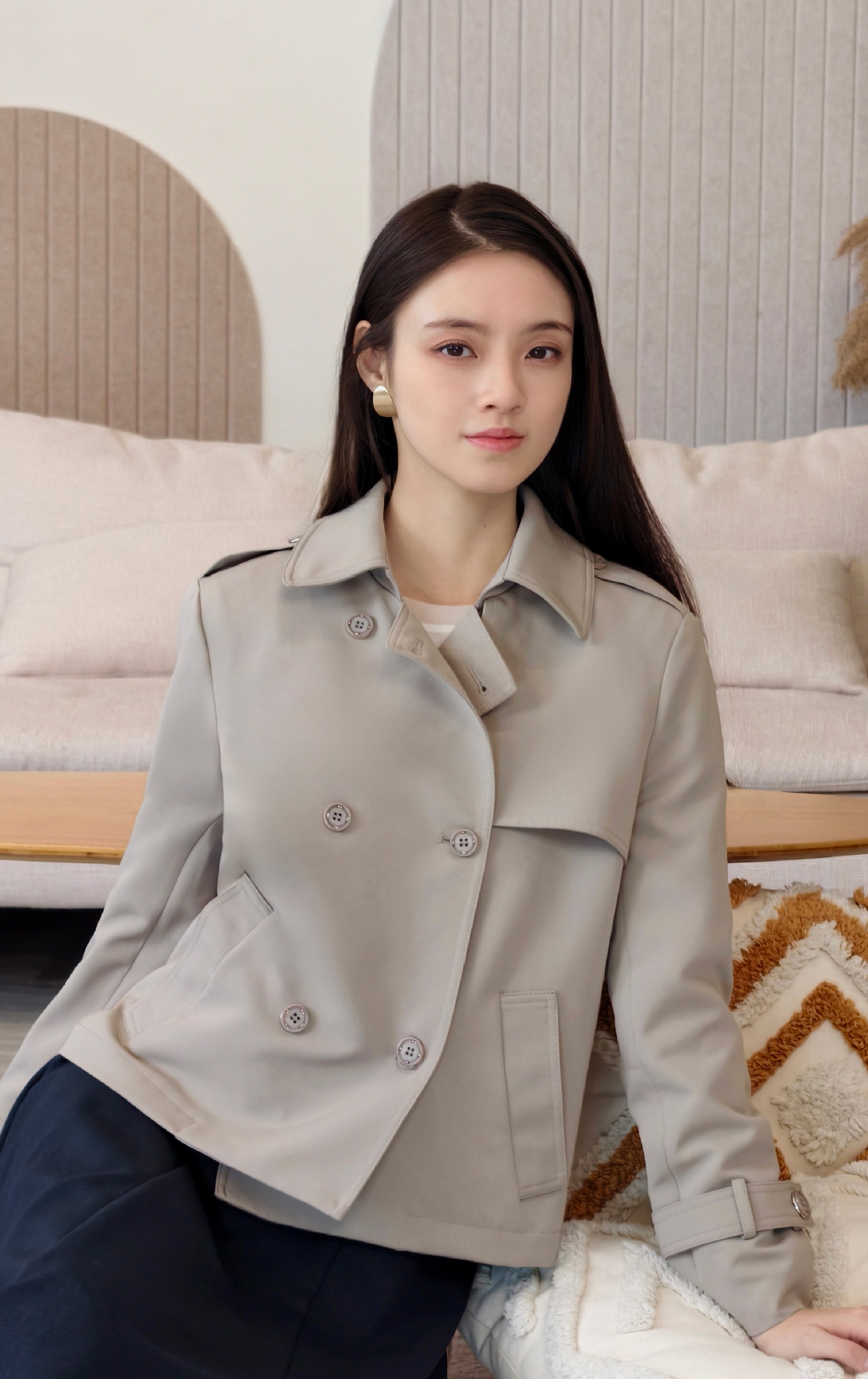 雙排扣風衣外套 JK0935