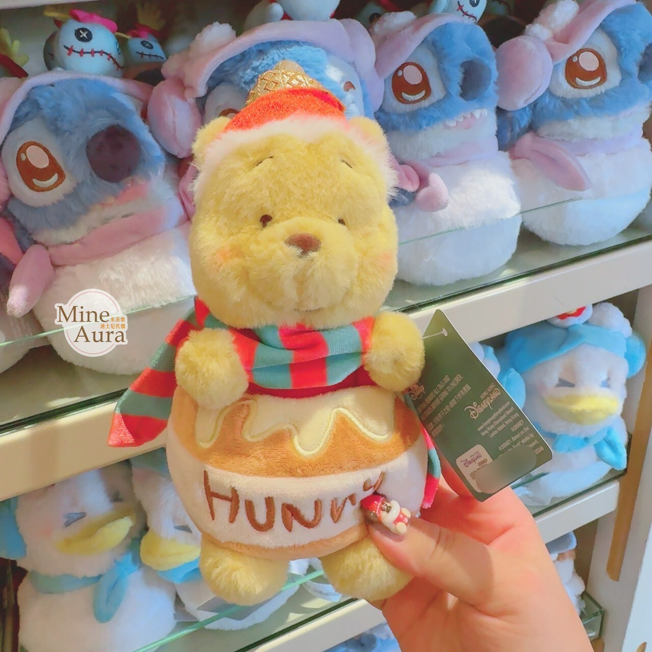 聖誕節系列 小熊維尼 Winnie the Pooh 蜂蜜罐造型 娃娃 玩偶 -香港迪士尼樂園