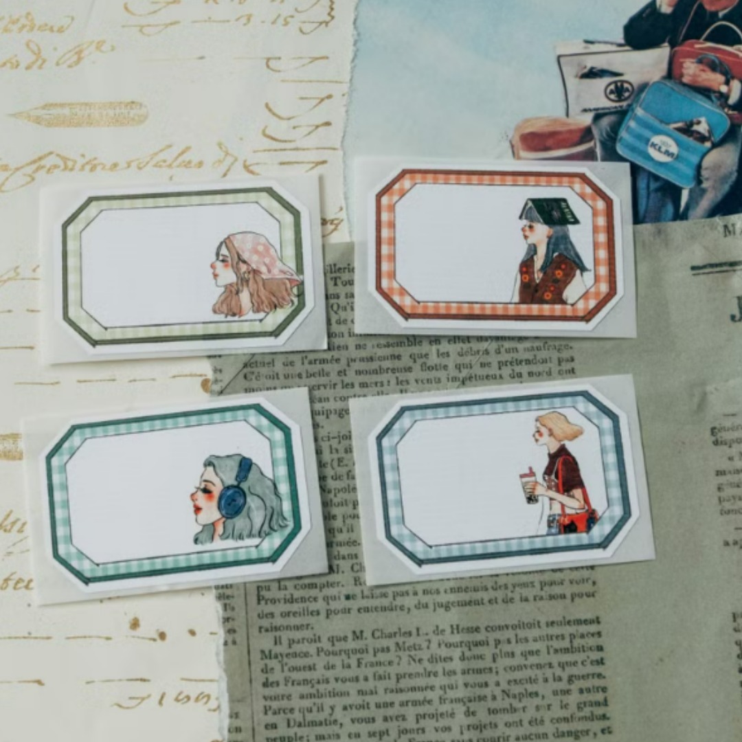 格紋框 八角標籤貼紙 八張一組｜甜蜜生活 La Dolce Vita 台灣