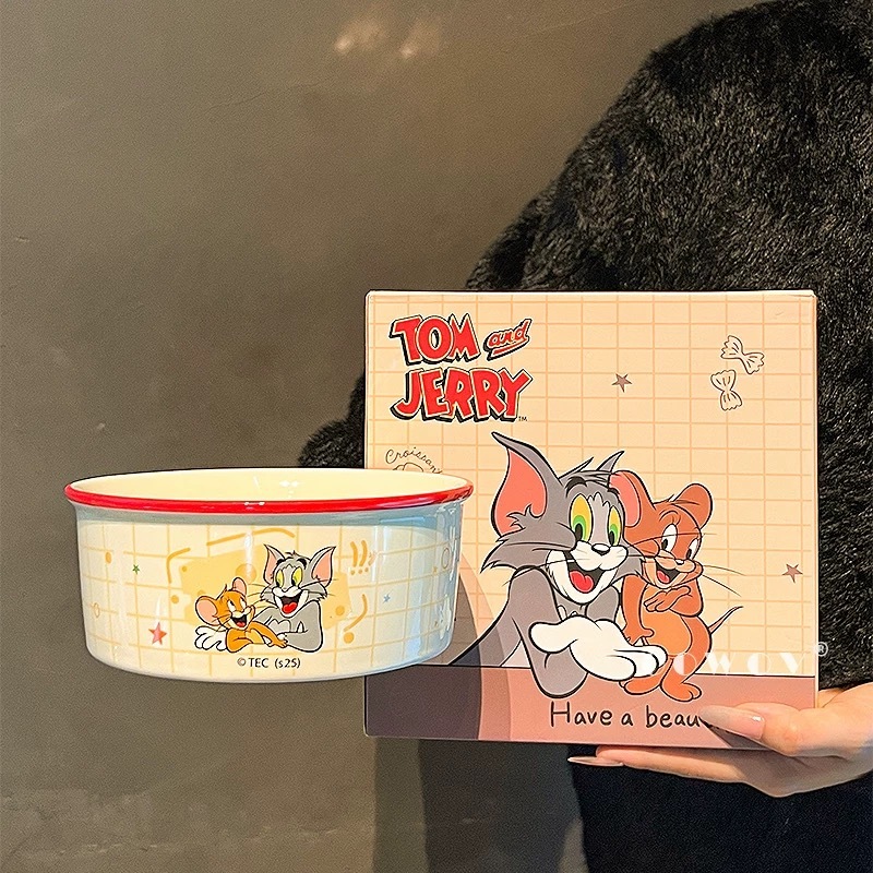 OOWOV 迪士尼猫和老鼠 史迪奇 疯狂动物城 宠物陶瓷碗 大口径水碗粮食碗