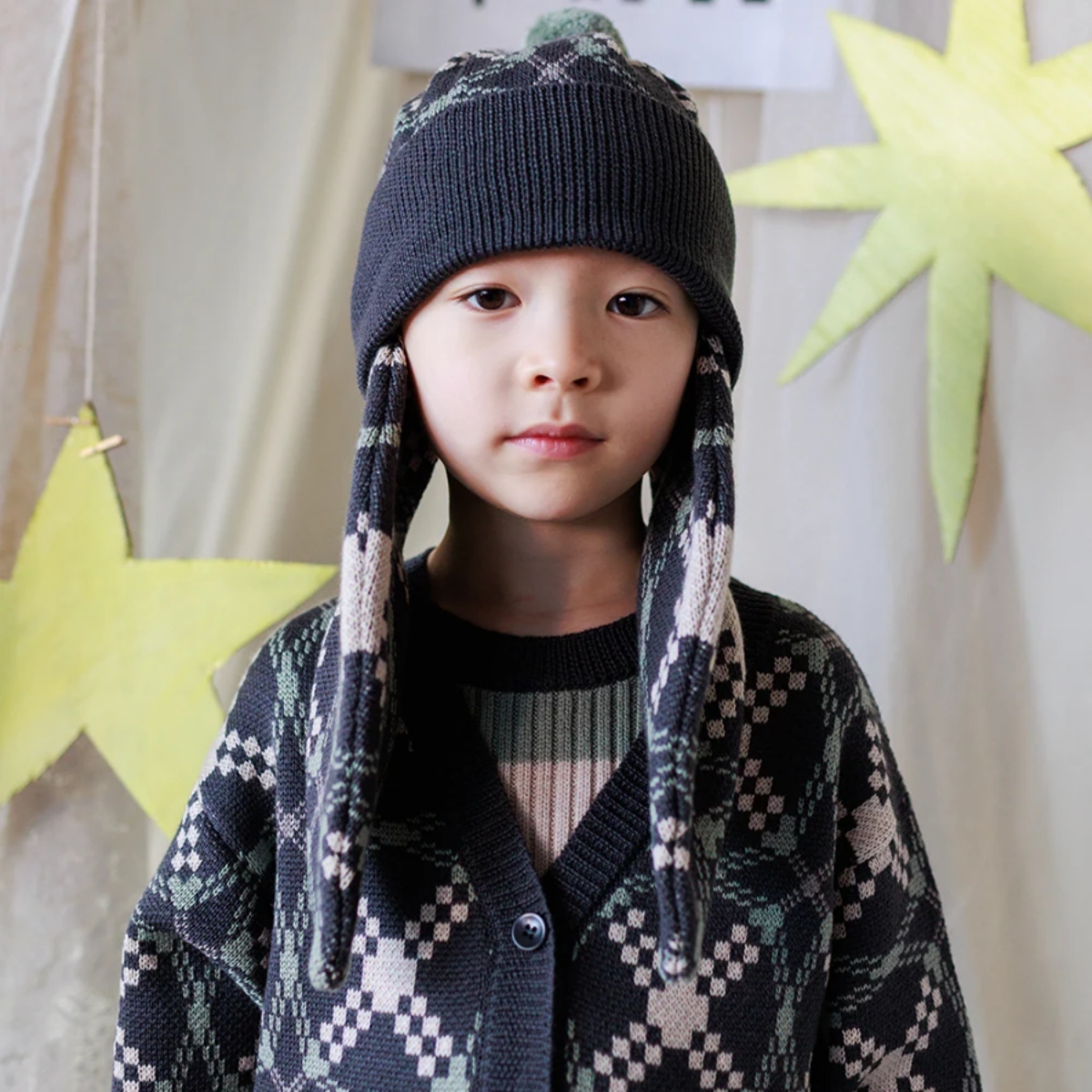 MABLI 復古織紋針織長耳帽 SÉR BEANIE- ALPINE WOLF