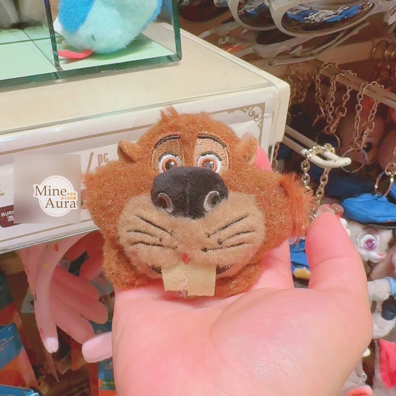 聶狸寶 Nibbles 河狸 大頭絨毛 迷你公仔 娃娃 (搭配個人客製髮圈用) 動物方城市 Zootopia -香港迪士尼樂園