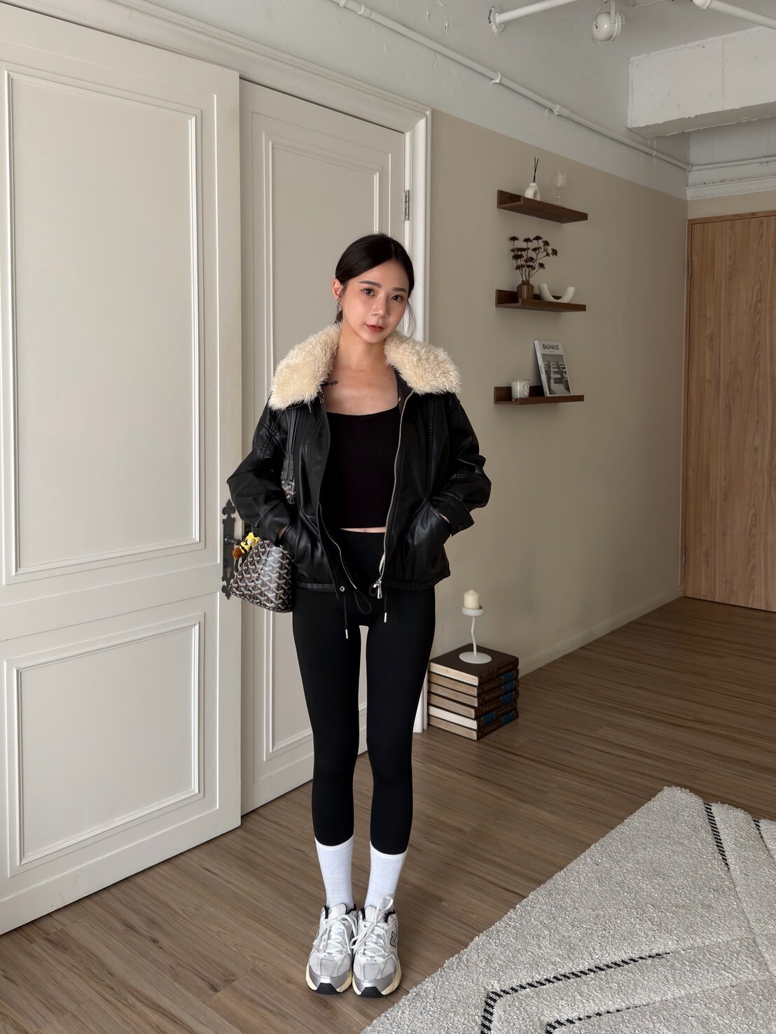 質感內刷毛夾棉皮外套