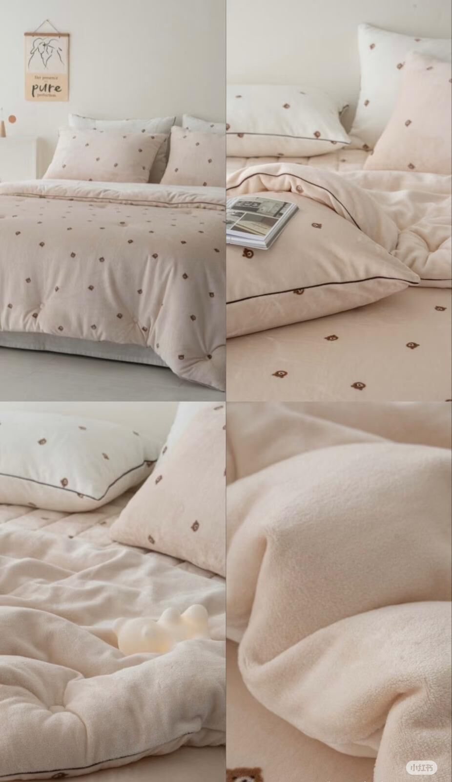 O64  法蘭絨被 熊仔S:160x180 $550 Q:210X230 $650 枕頭袋$109@1 $198@2