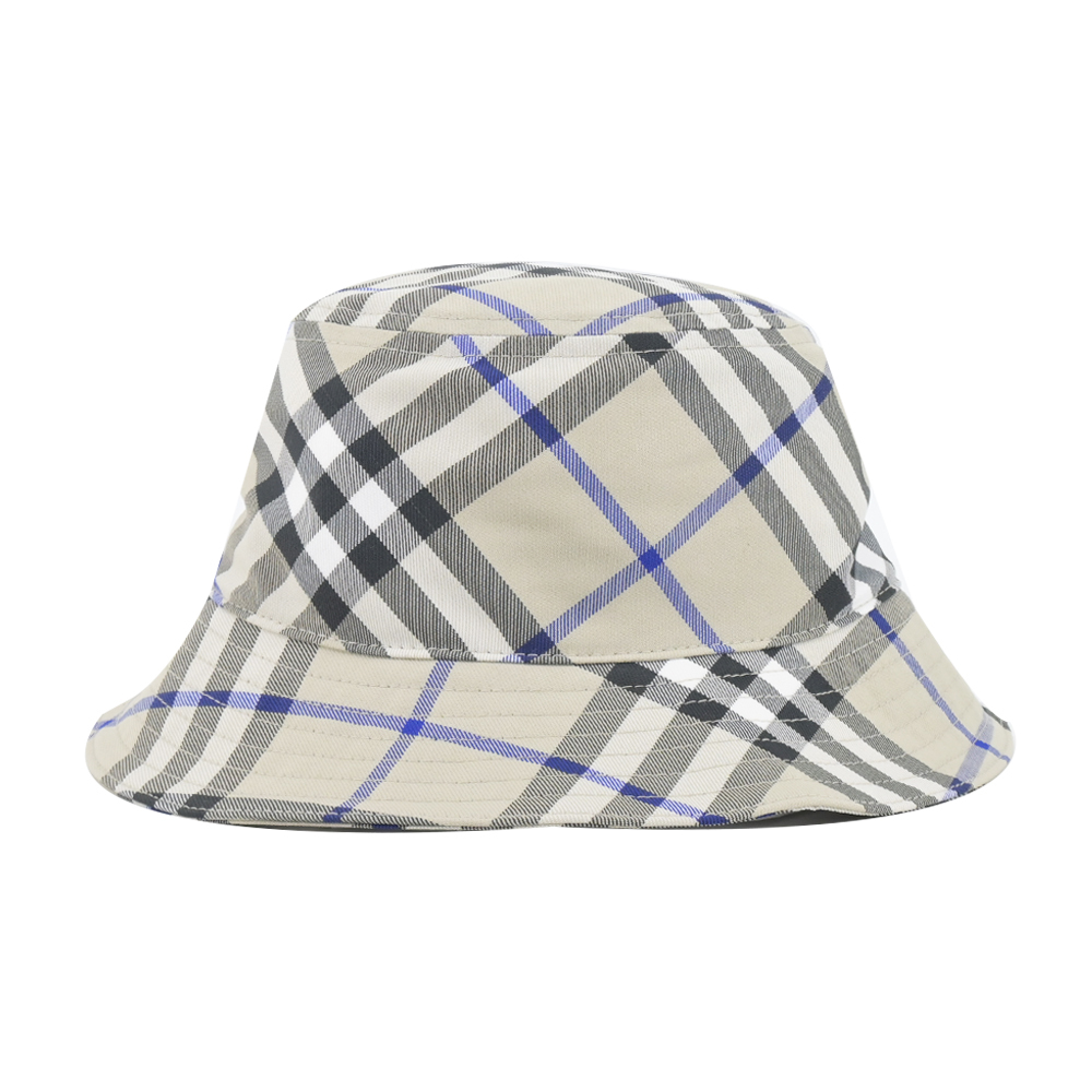 【JS’Maxx】BURBERRY騎士標誌格紋棉質混紡漁夫帽(石色-S/M/L)