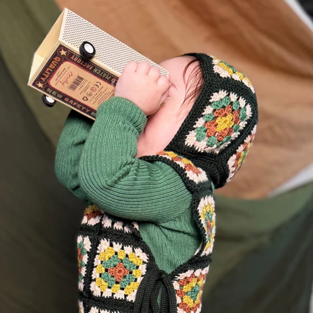 MABLI 手工鉤織綁帶帽 BABA BONNET - IVY MIX