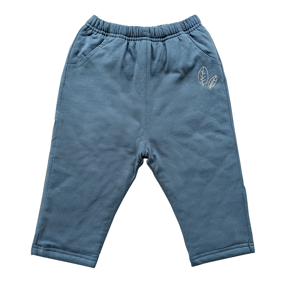 有機棉兒童/幼兒口袋鋪棉長褲-靛藍 | 藍天畫布有機棉