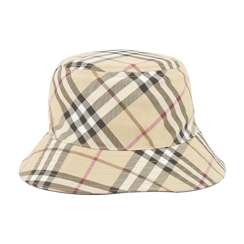 【JS’Maxx】BURBERRY 格紋斜紋布漁夫帽(淺卡其-S/L)