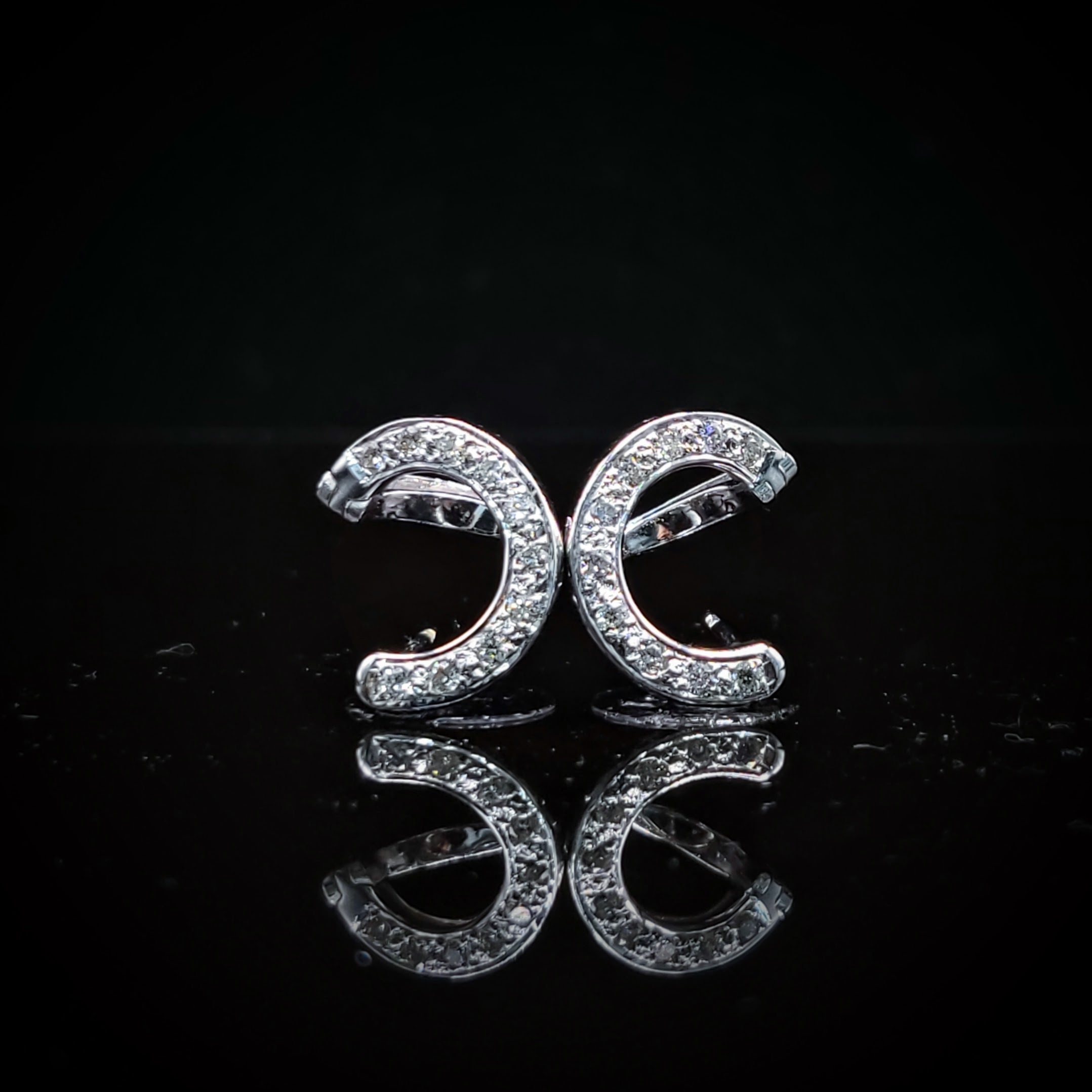 全新18K白金33份鑽石耳環