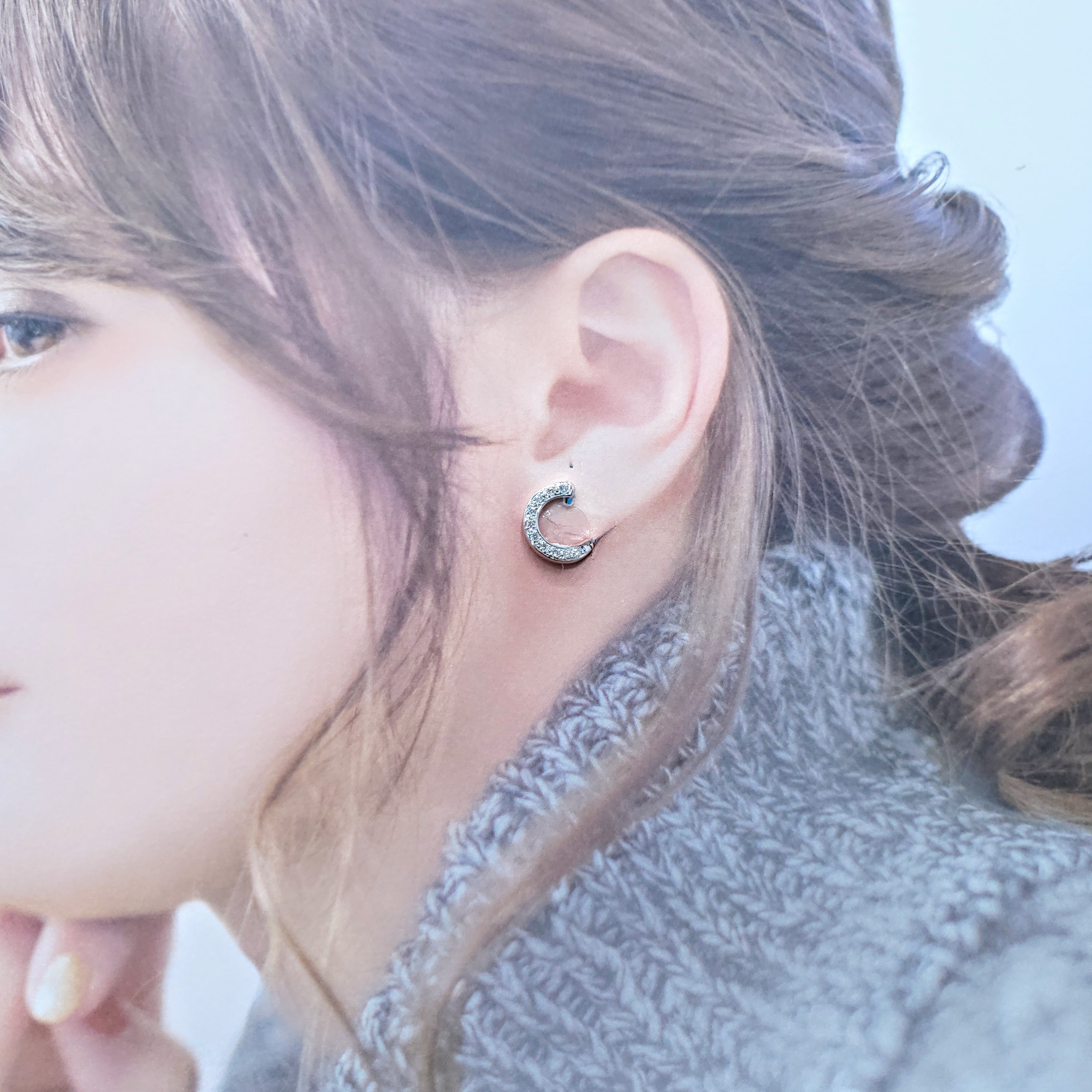 全新18K白金33份鑽石耳環