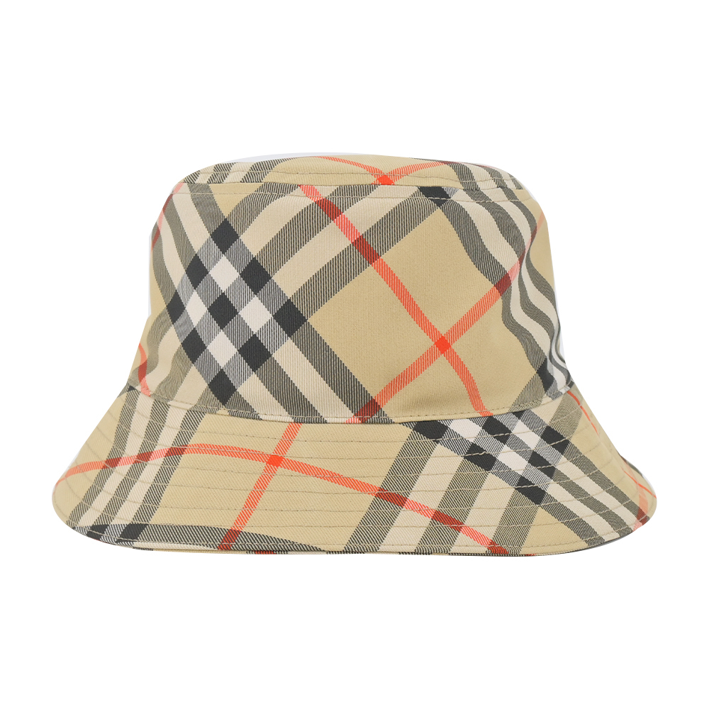 【JS’Maxx】BURBERRY 格紋斜紋布漁夫帽(卡其-S/M/L)
