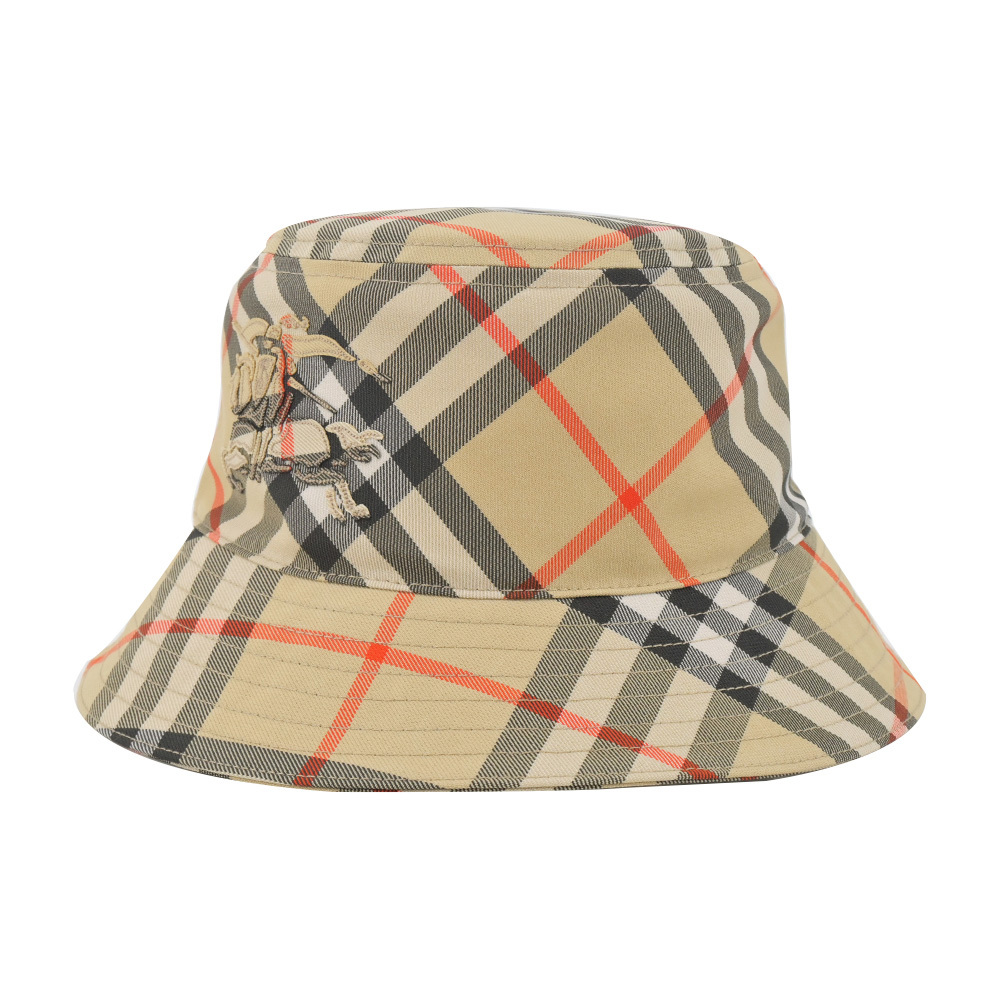 【JS’Maxx】BURBERRY 格紋斜紋布漁夫帽(卡其-S/M/L)