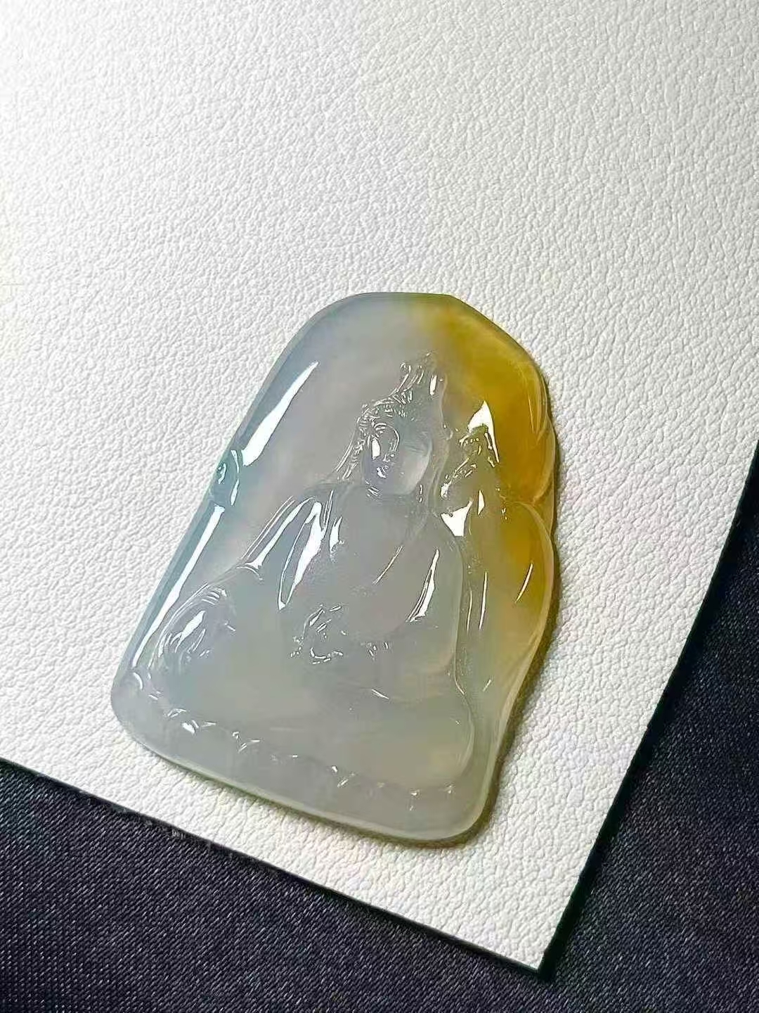 翡翠黃翡觀音,天然翡翠A玉, 緬甸玉, Jade, Jadeite