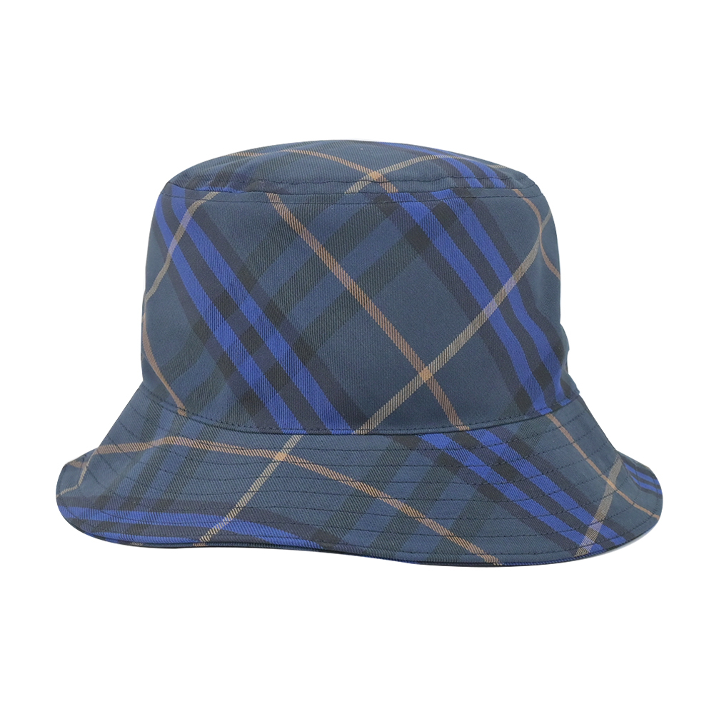 【JS’Maxx】BURBERRY 格紋斜紋布漁夫帽(午夜藍-S/M/L)