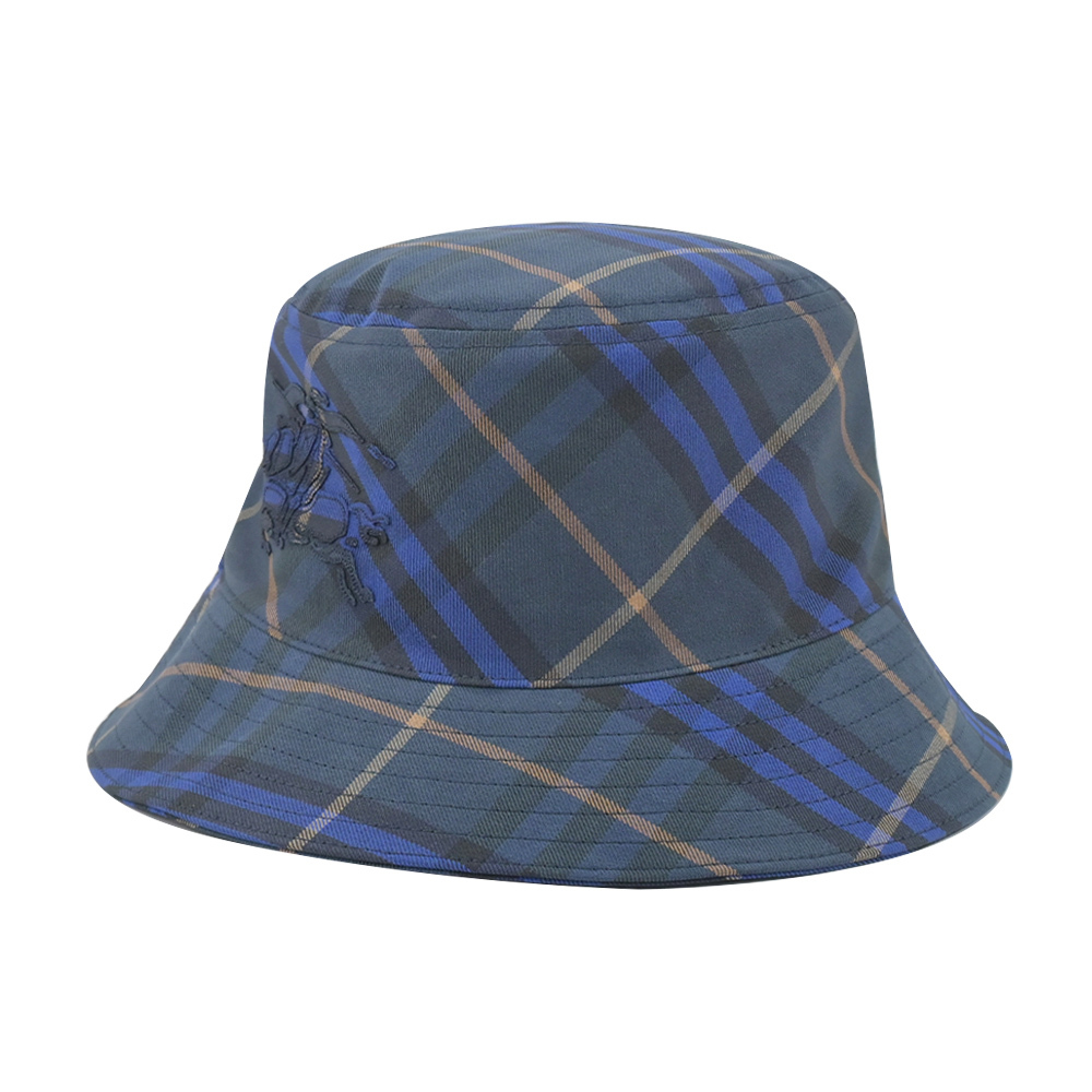 【JS’Maxx】BURBERRY 格紋斜紋布漁夫帽(午夜藍-S/M/L)