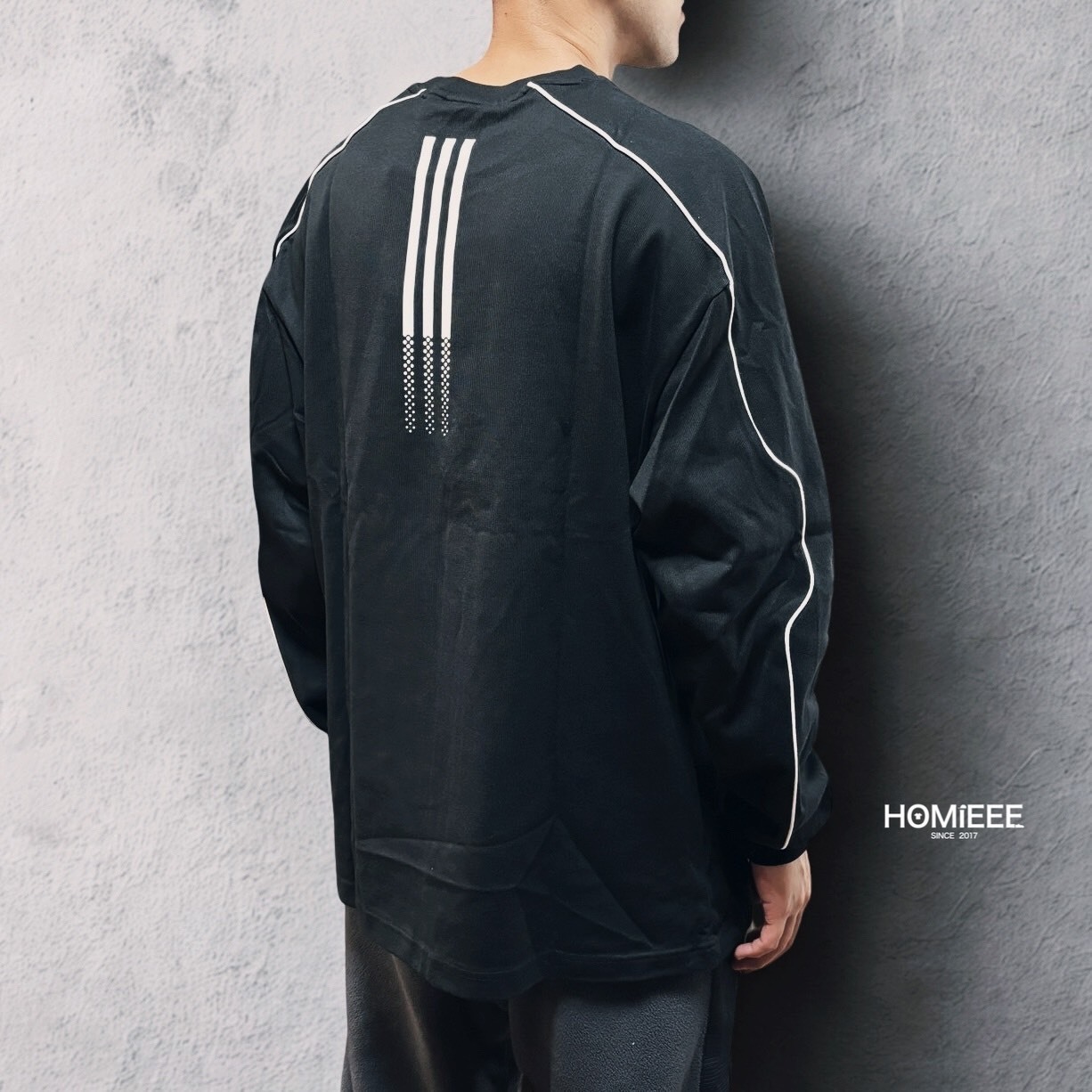 Adidas Originals Crew 衛衣 賽車風 標語 黑色 男女可穿 [JM8037]