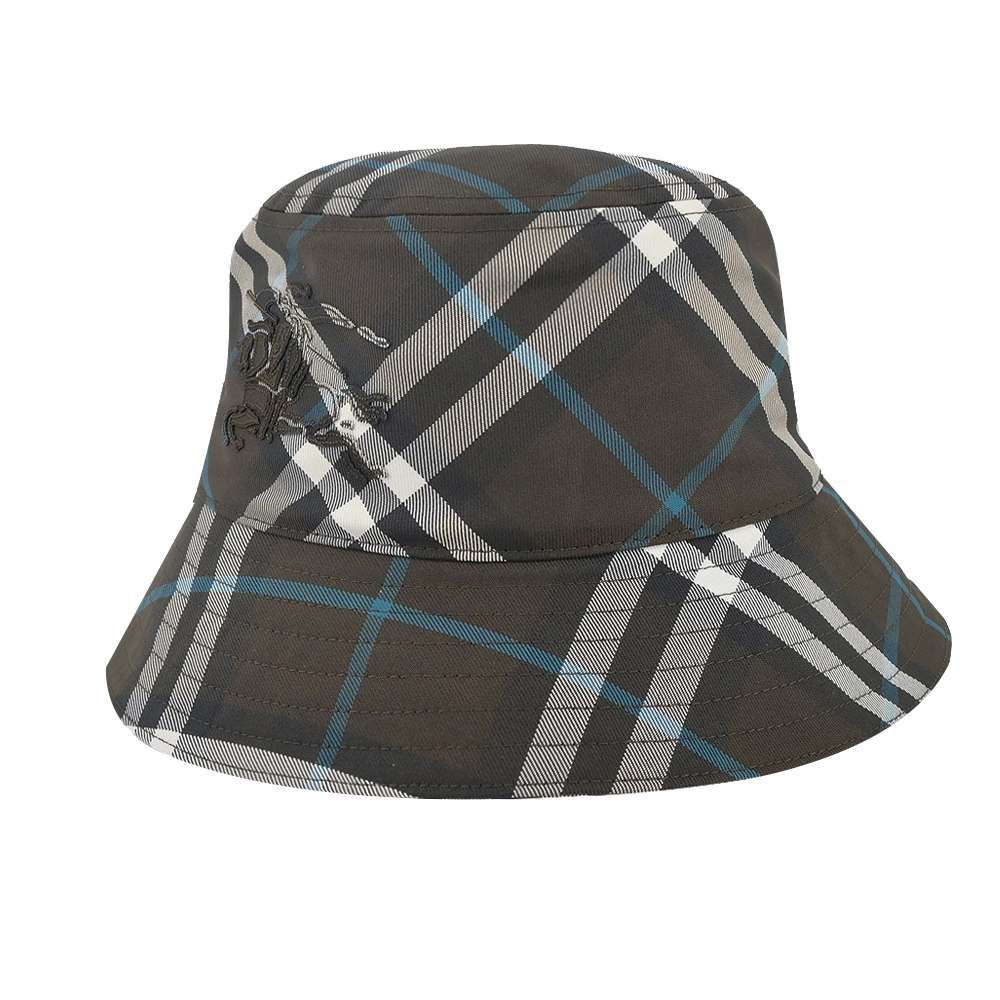 【JS’Maxx】BURBERRY格紋騎士標誌棉質混紡漁夫帽(棕色-S/M/L)