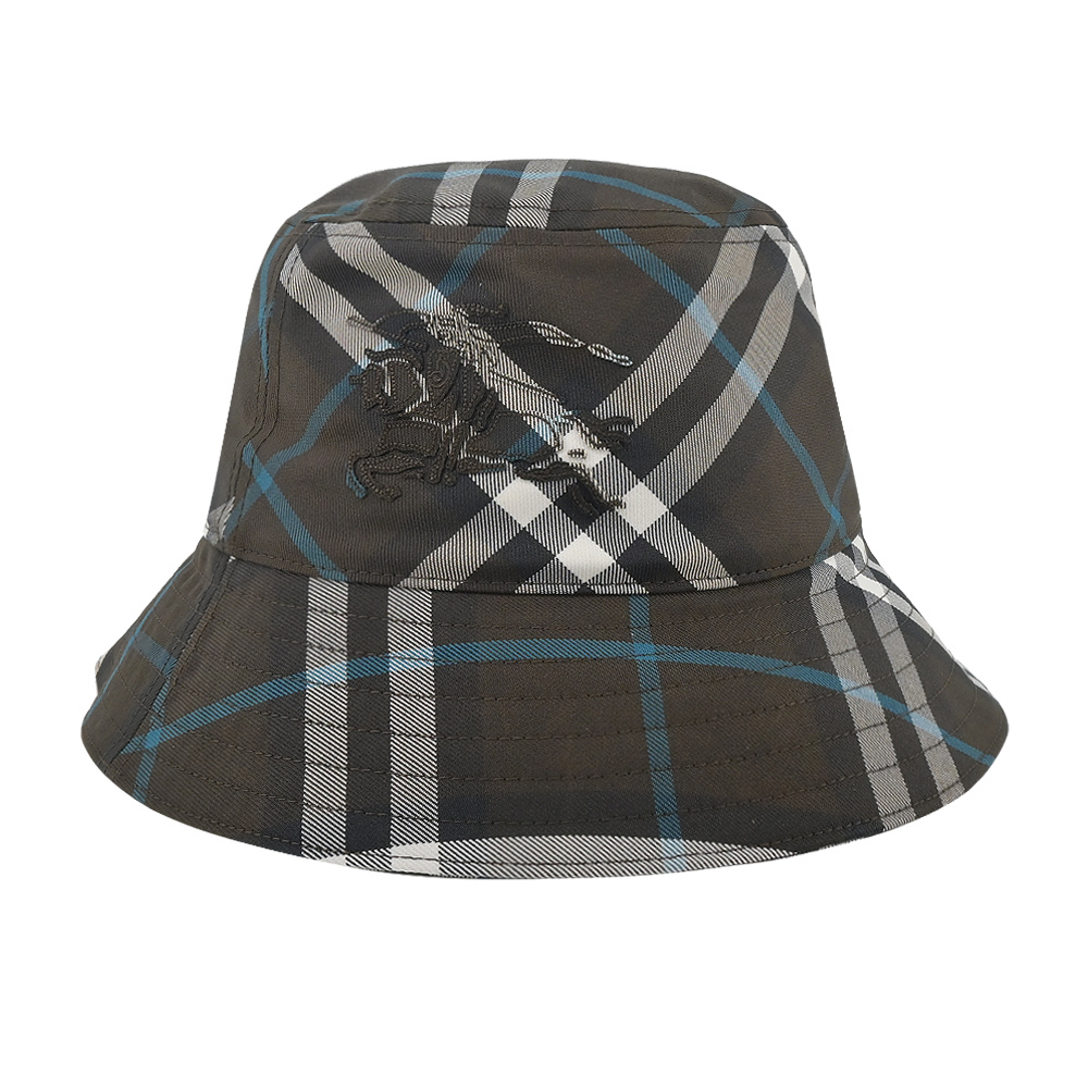 【JS’Maxx】BURBERRY格紋騎士標誌棉質混紡漁夫帽(棕色-S/M/L)