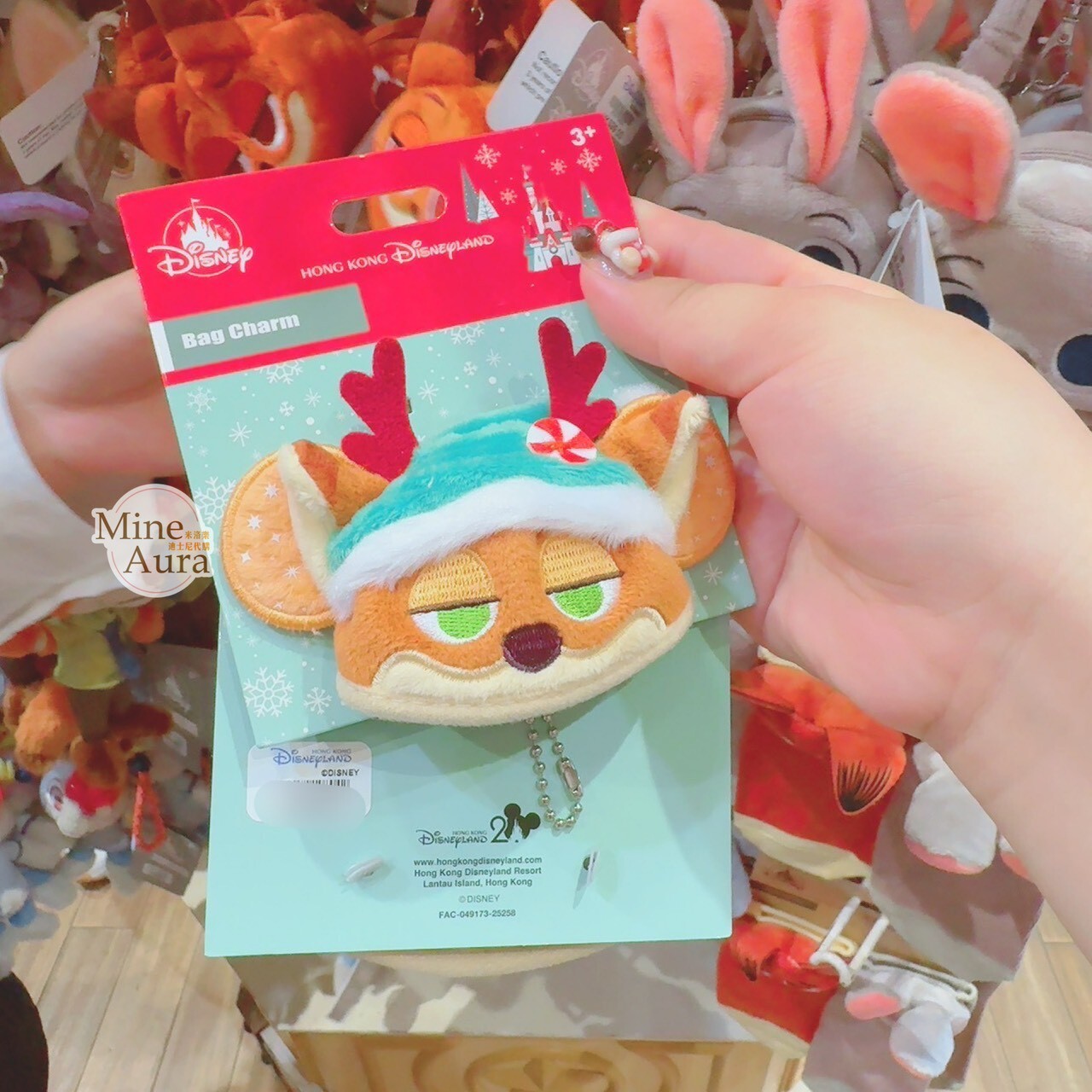 聖誕節系列 胡尼克 Nick 狐狸 迷你耳朵 造型 鑰匙圈 吊飾 動物方城市 Zootopia -香港迪士尼樂園