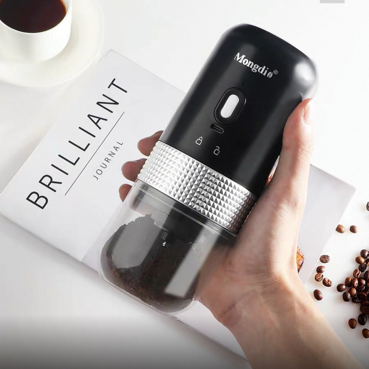 U SB可攜式電動磨豆機、（黑白兩色下單後註明）