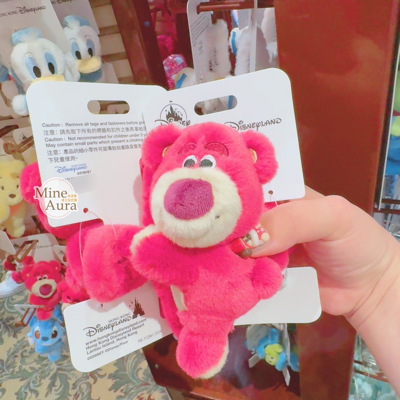 熊抱哥 Lotso 造型 絨毛 髮夾 髮抓 鯊魚夾 玩具總動員 Toy Story -香港迪士尼樂園