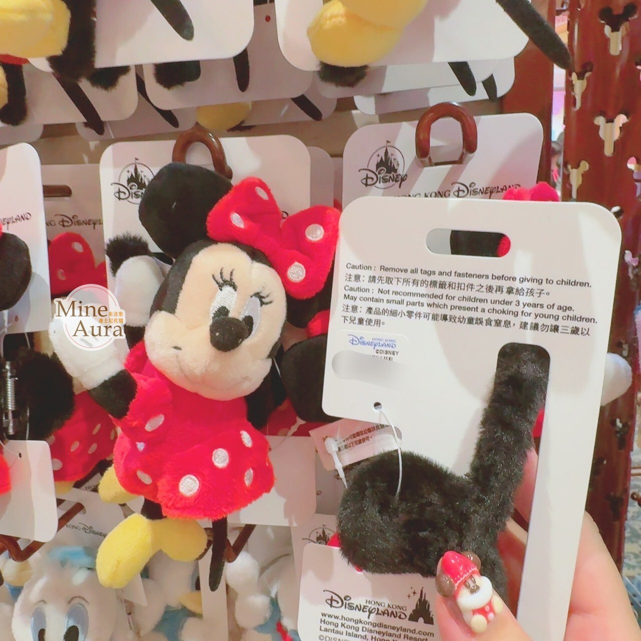 米妮 Minnie 造型 絨毛 髮夾 髮抓 鯊魚夾 -香港迪士尼樂園