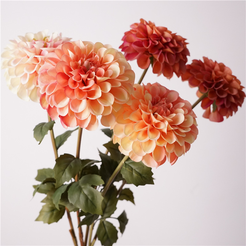 仿真絹布重瓣大理花 (單花頭)