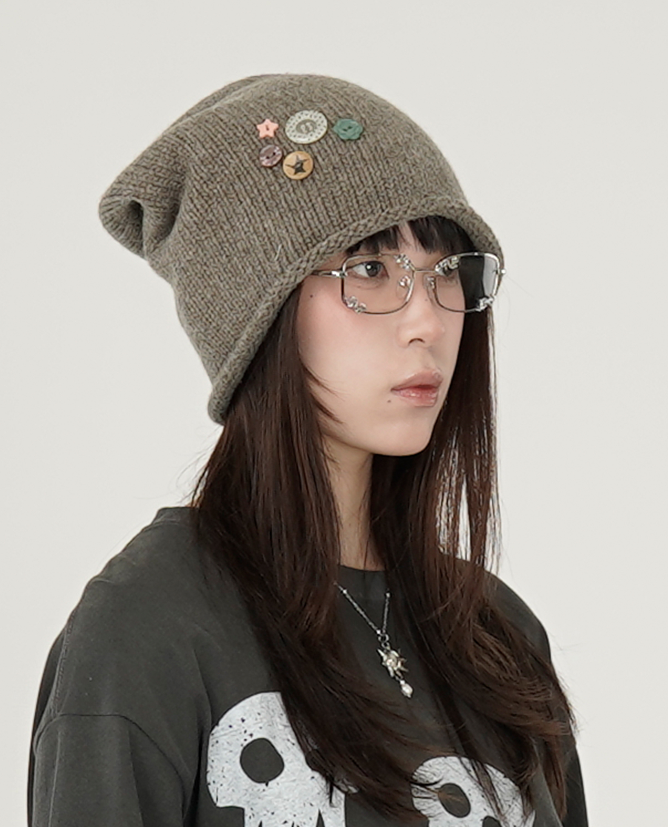 WEBHOUSE Twister Star Button Beanie - 25FW