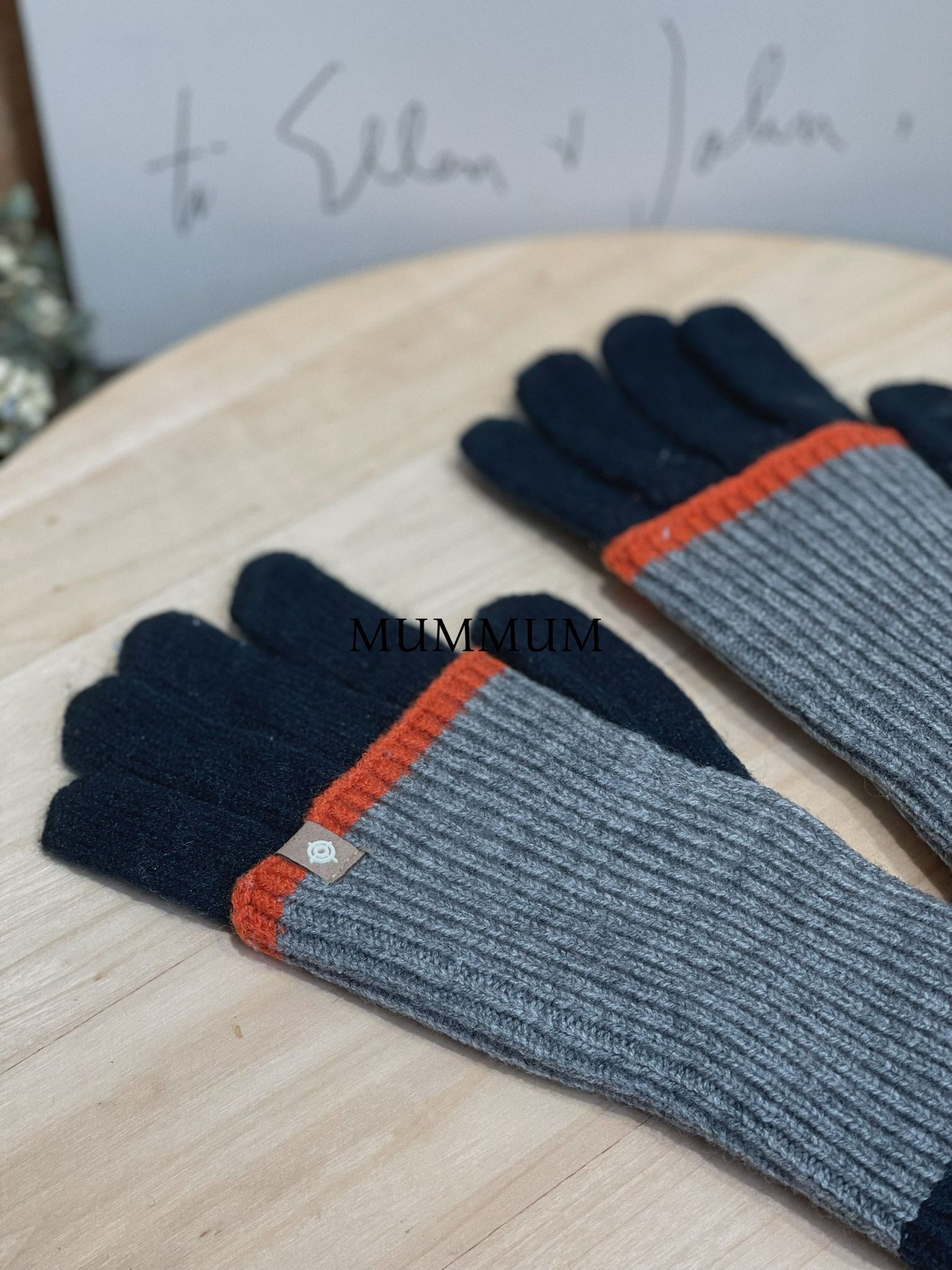 ac888/拼色針織長款手套