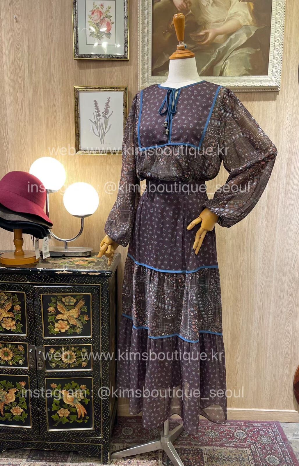 KM5205  民族風花圖案雪紡半裙