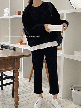 ᴴᴼᵀ ▸▸店長推薦◃◃ 秋冬新款/圓領假兩件套裝 3色 MANIFEST正韓🇰🇷