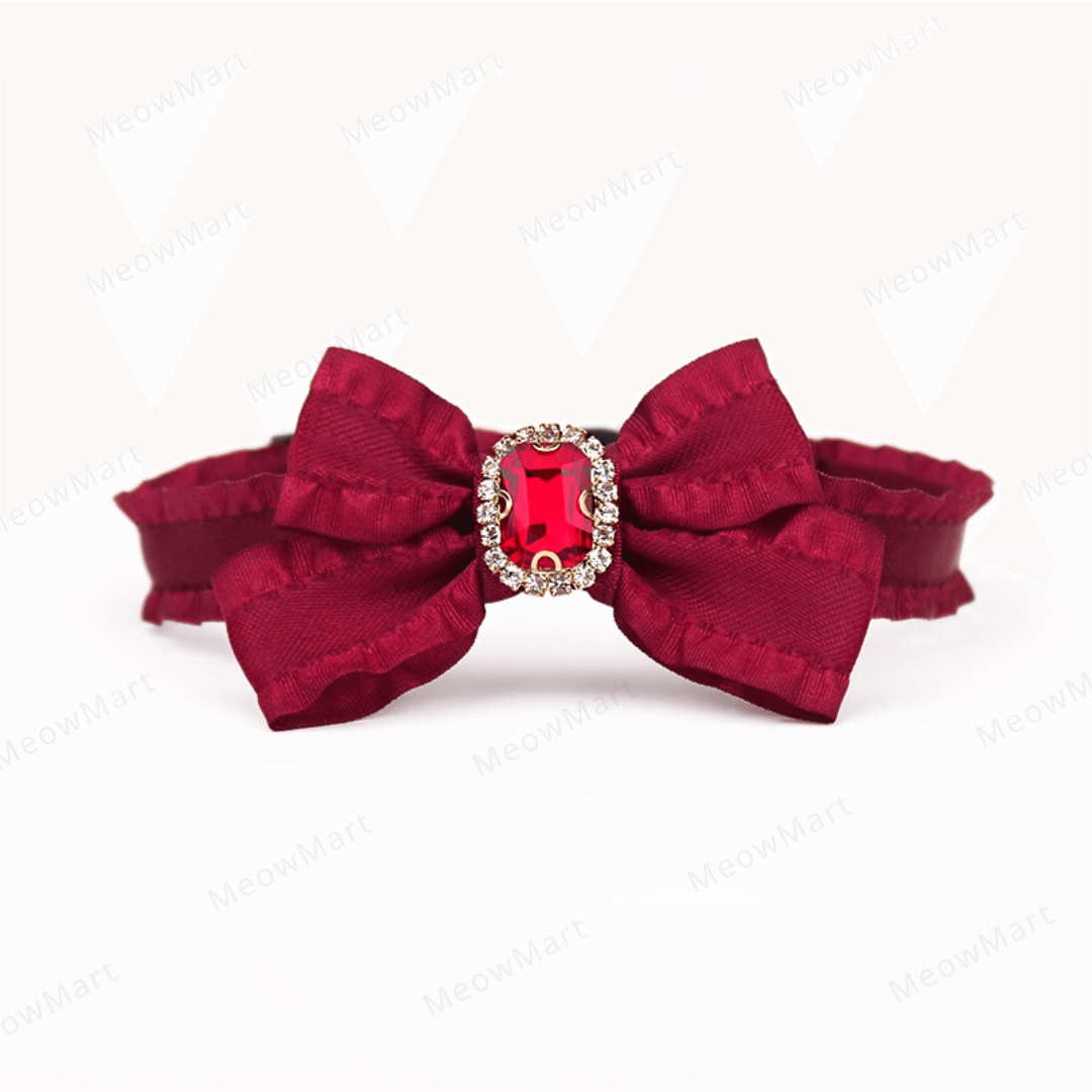 浪漫鑽石蝴蝶結貓頸圈