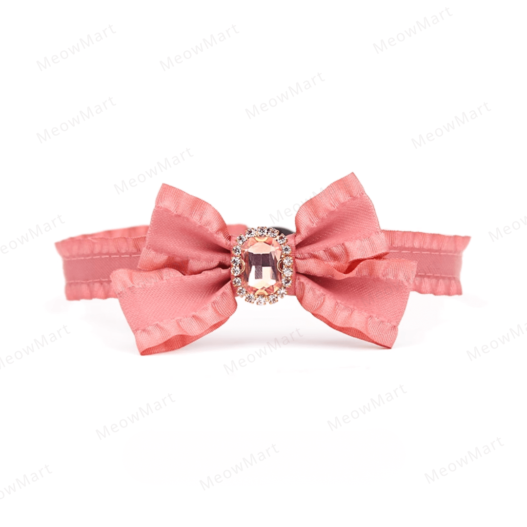 浪漫鑽石蝴蝶結貓頸圈