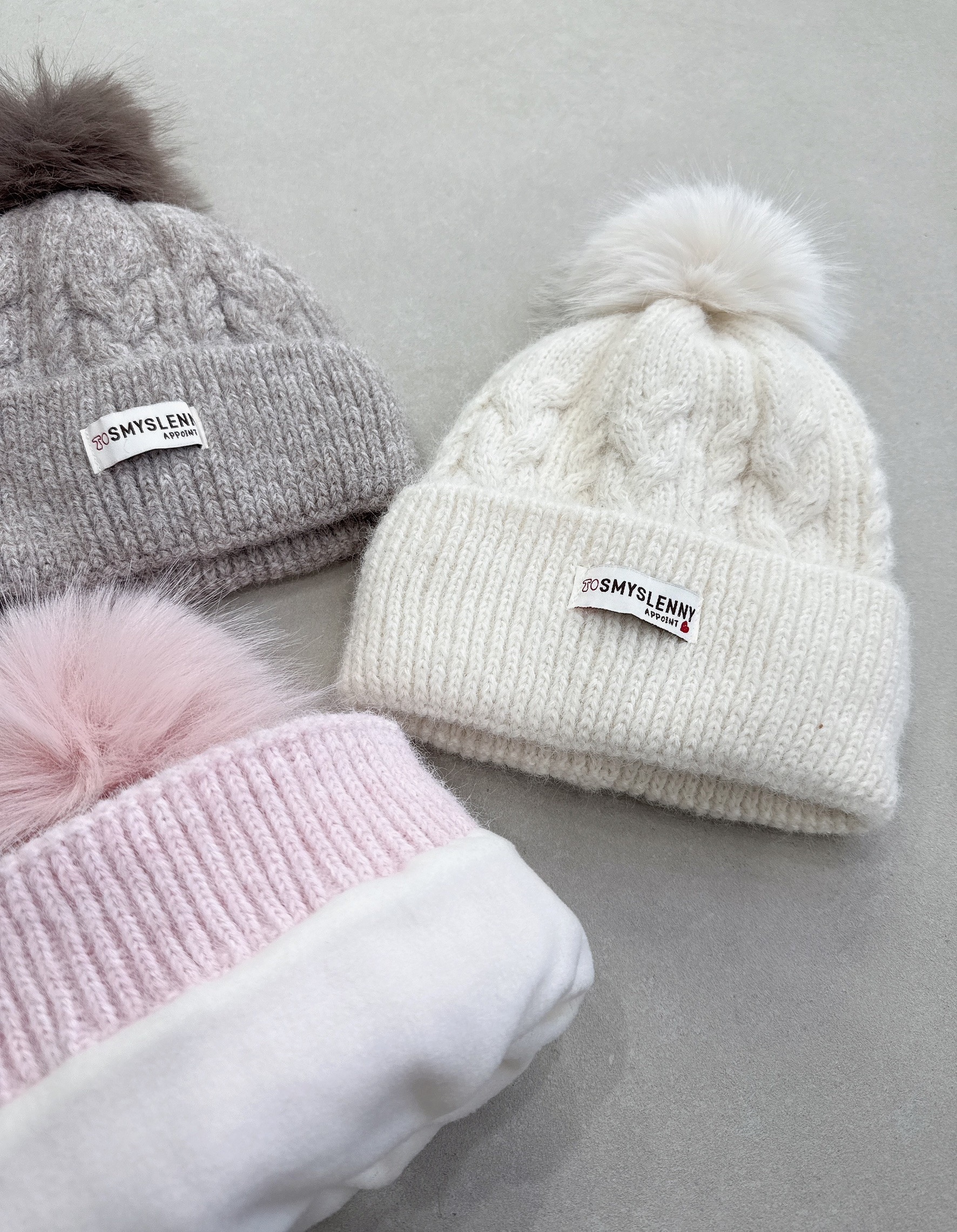 小標麻花毛球毛帽