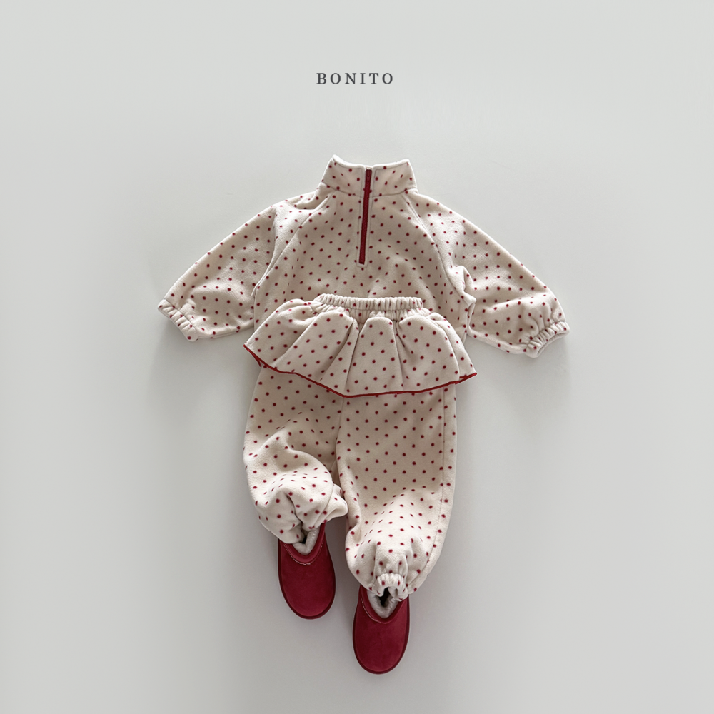 Bonito 可愛波點荷葉褲套裝 / 3色