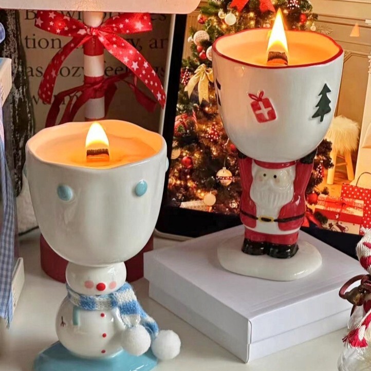 《6394》聖誕風格陶瓷香氛蠟燭