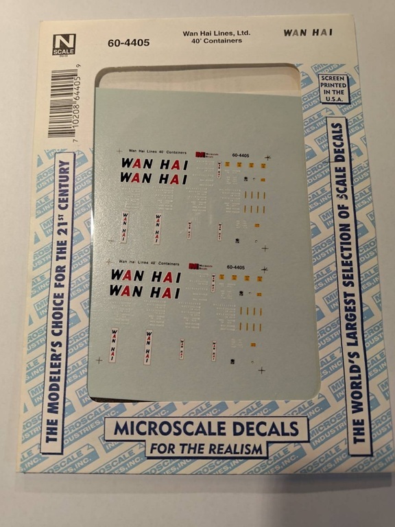 Microscale 460-604405 N規 多式聯運設備—萬海航運有限公司 40英尺貨櫃 水貼