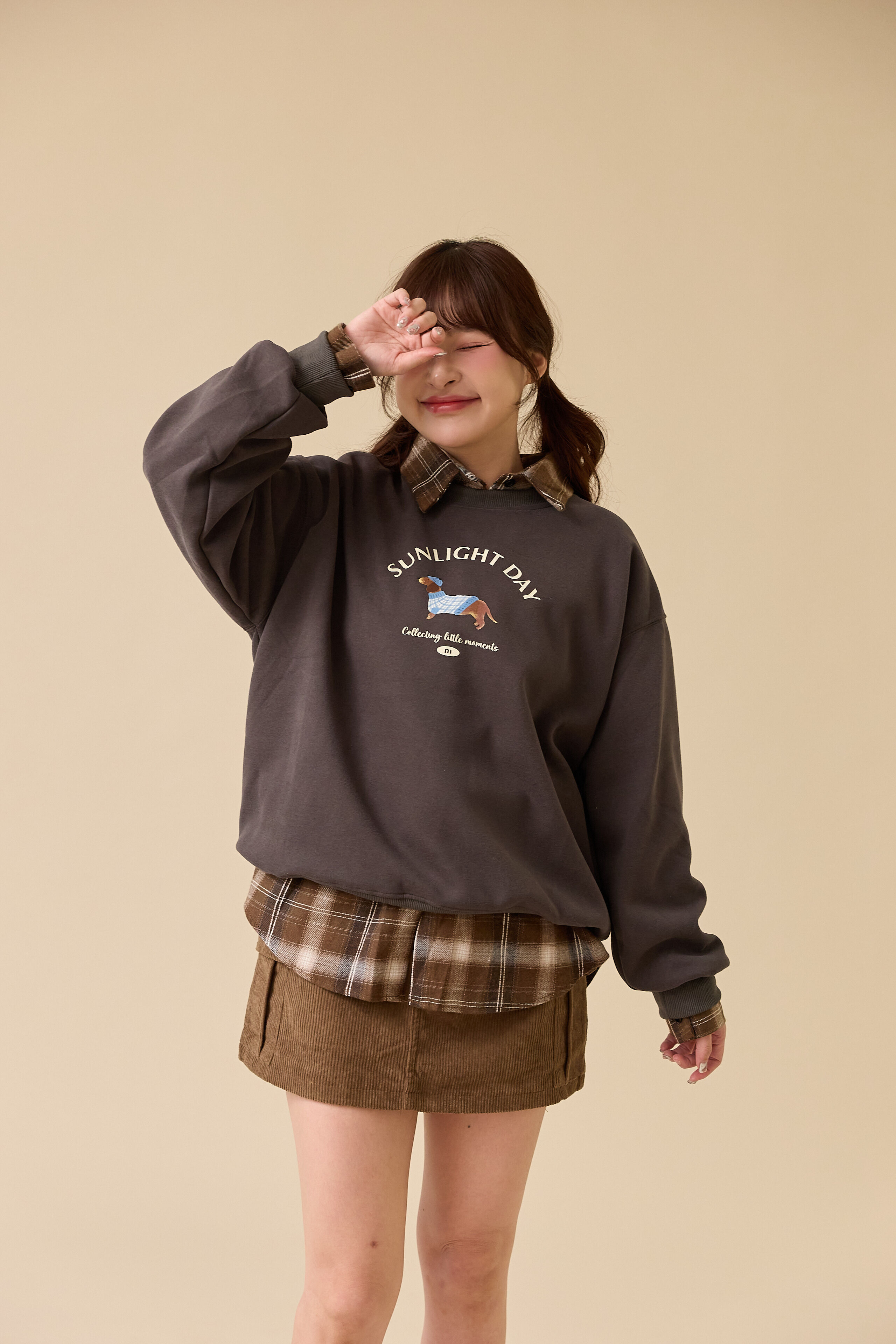 法朵Fado shop｜ 印刷臘腸狗੯·̀͡⬮圖圓領大學Tee 0214027 四色