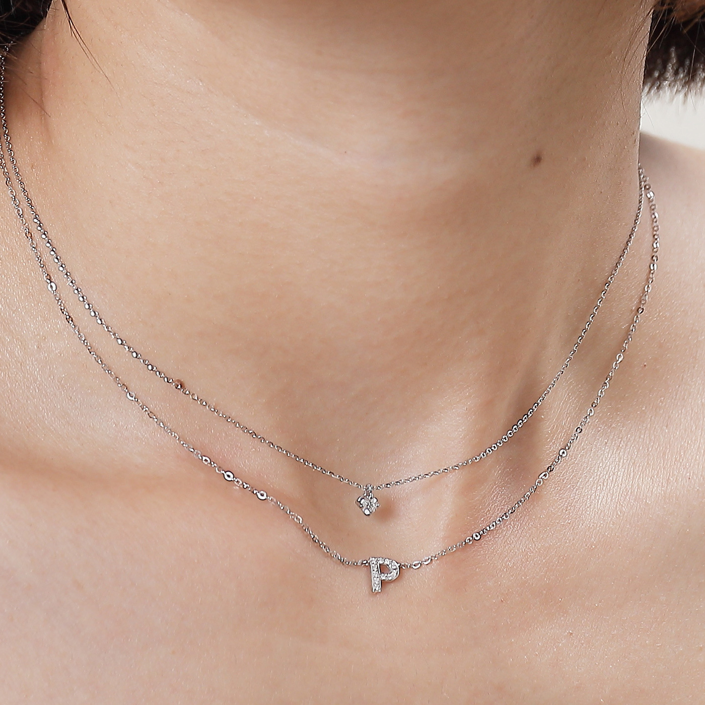 Alphabet  — 字母鑽石項鍊 (正楷)