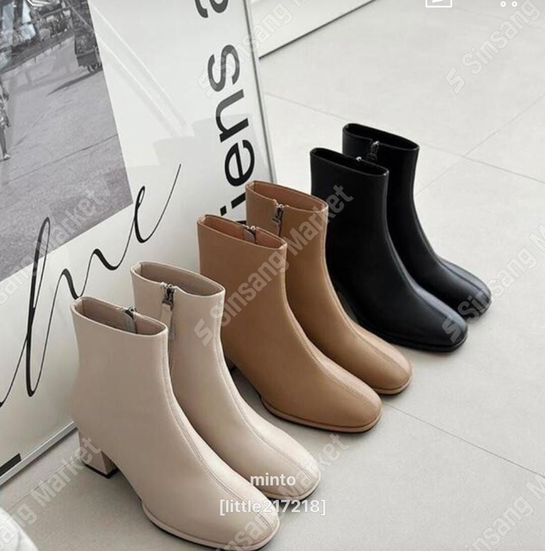 SH5238 氣質真皮顯瘦短靴 *足碼*