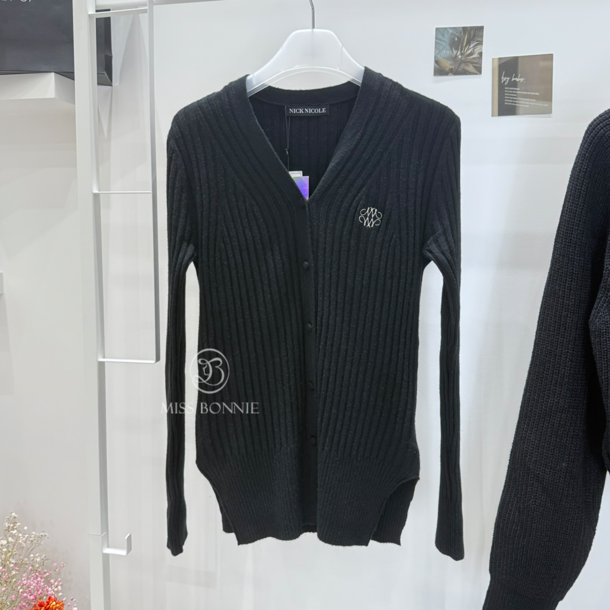 Nick Nicole RIBBED開襟針織外套