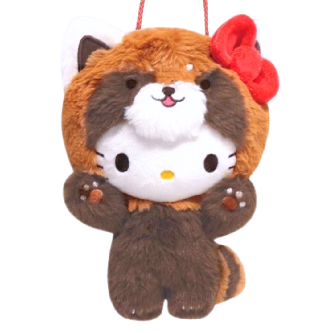 Hello Kitty 喜馬拉雅小熊貓款 毛公仔掛頸包 [平行進口]
