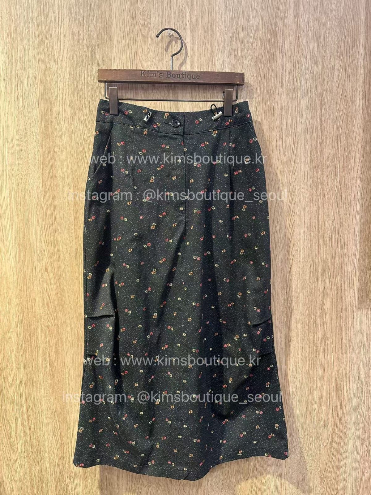 KM5214 波點小花中長裙