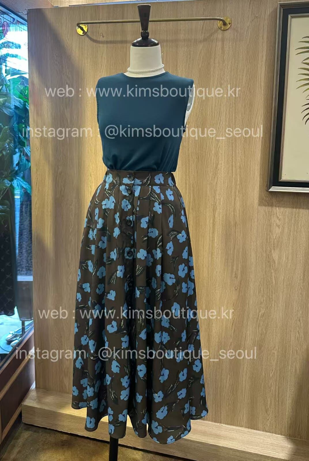 KM5216 大花圖案綁半裙