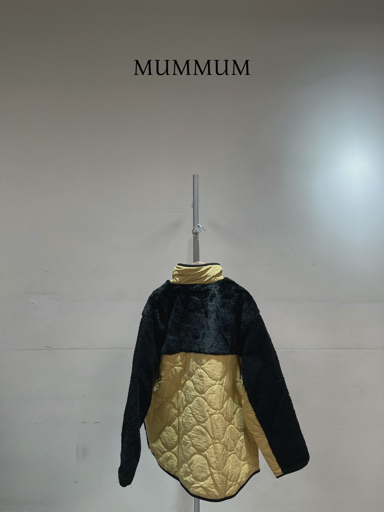 0212891a/拼接質地羊羔絨棉衣 54/54/33