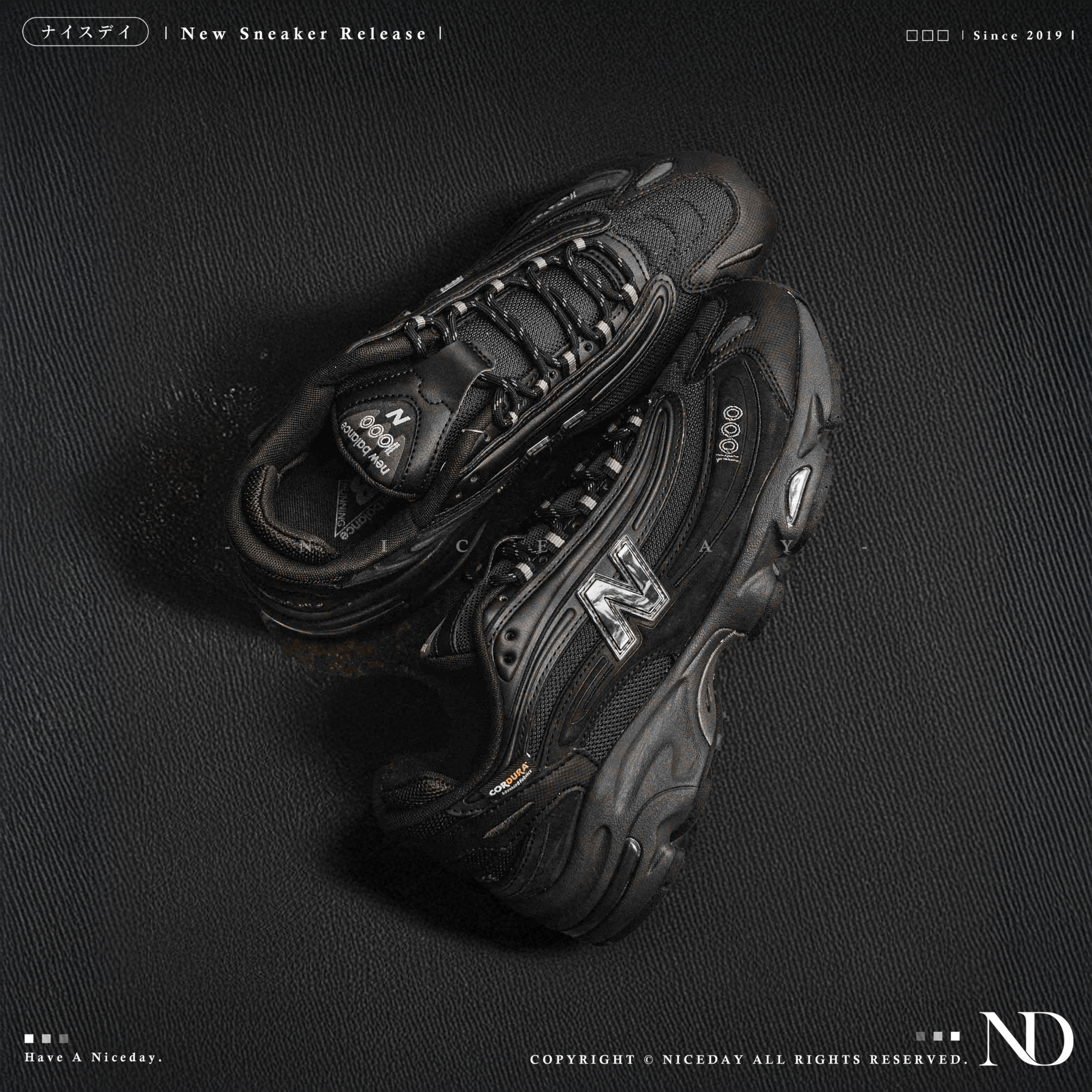 NICEDAY 現貨 New Balance 1000 全黑 黑 黑魂 CORDURA 抗撕裂 復古 M1000K