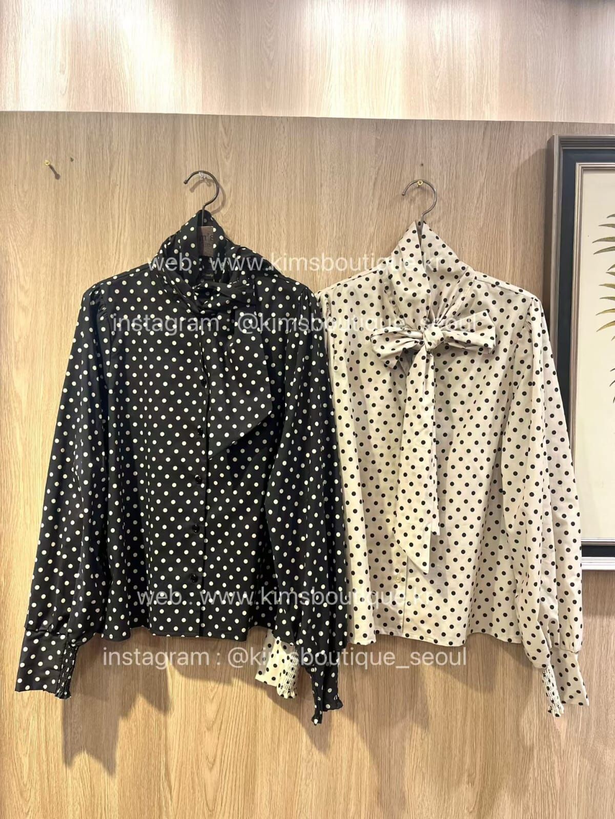 KM5221 花俏波點領結襯衫