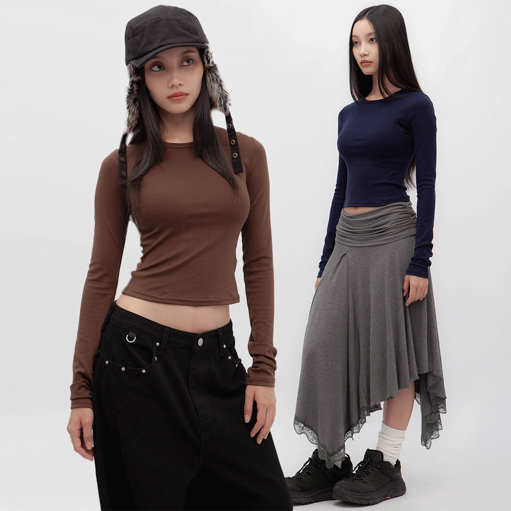 天絲親膚羅紋長袖上衣